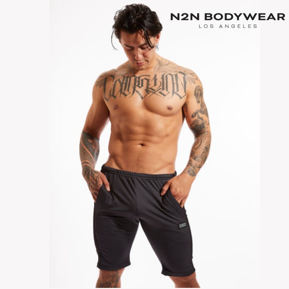 N2N Bodywear Men's Athletic Shorts - Black